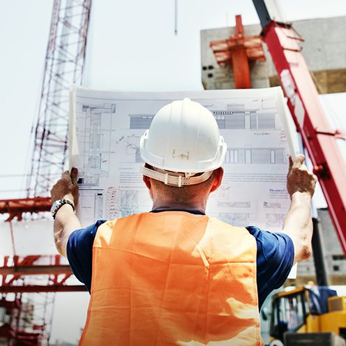 Site engineer on a construction site